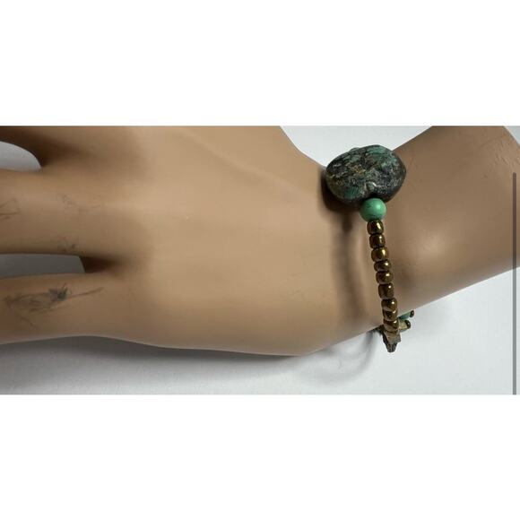 NEW Handmade Turquoise Beaded Adjustable Wrap Bracelet - Picture 4 of 7